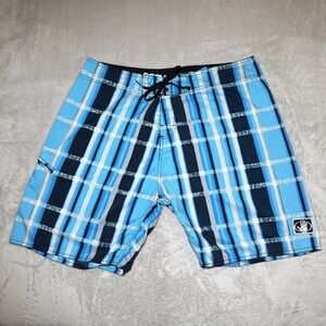 Body Glove Swim Navy Blue Board/Swim‎ Shorts Men's Large 38 Geometric